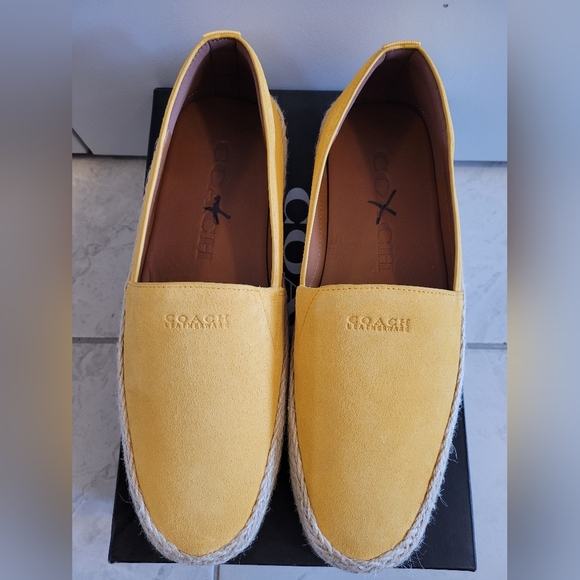Brand new Coach Yellow Brushed Suede Espadrille Slip On, Size 8.5D, EUR 41.5. - Picture 3 of 6